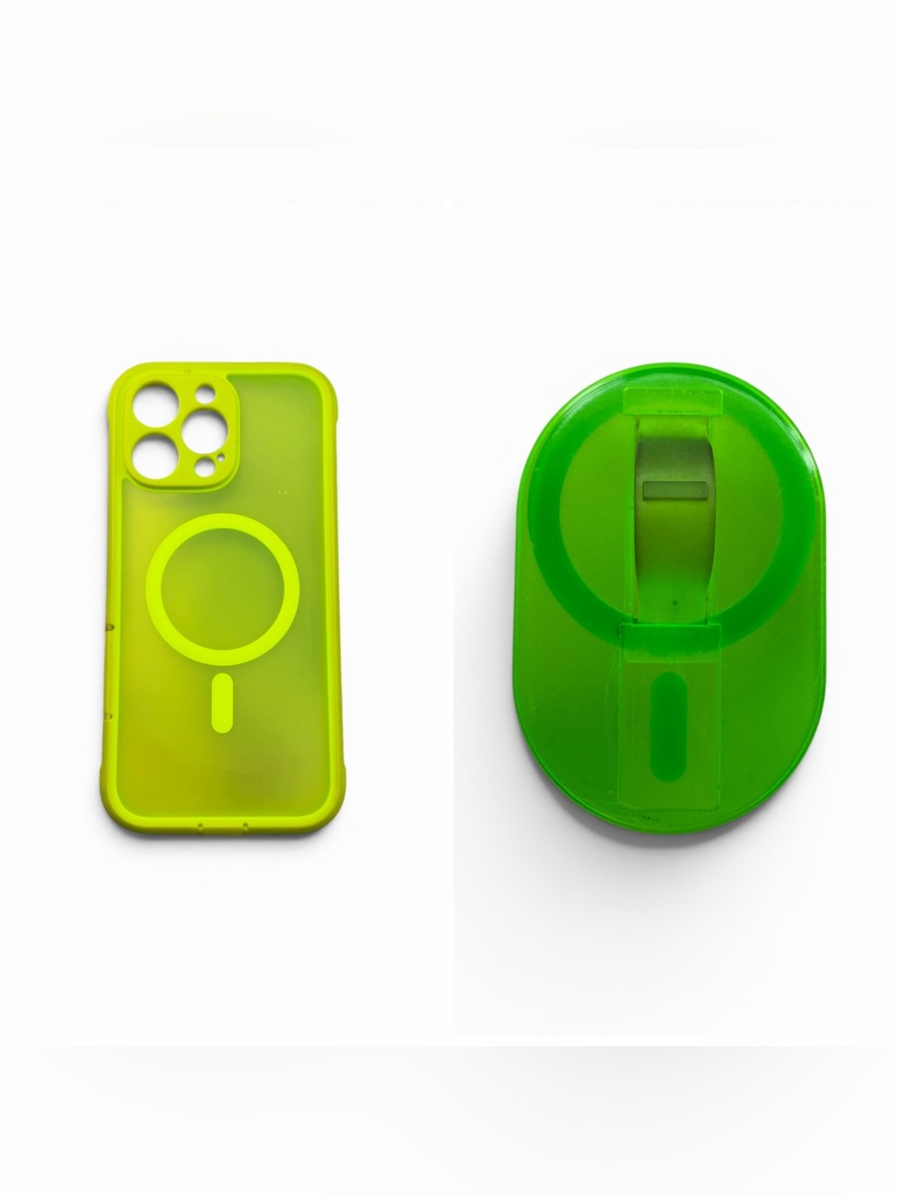 Green MagSafe-Style Phone Case and Grip Stand Set